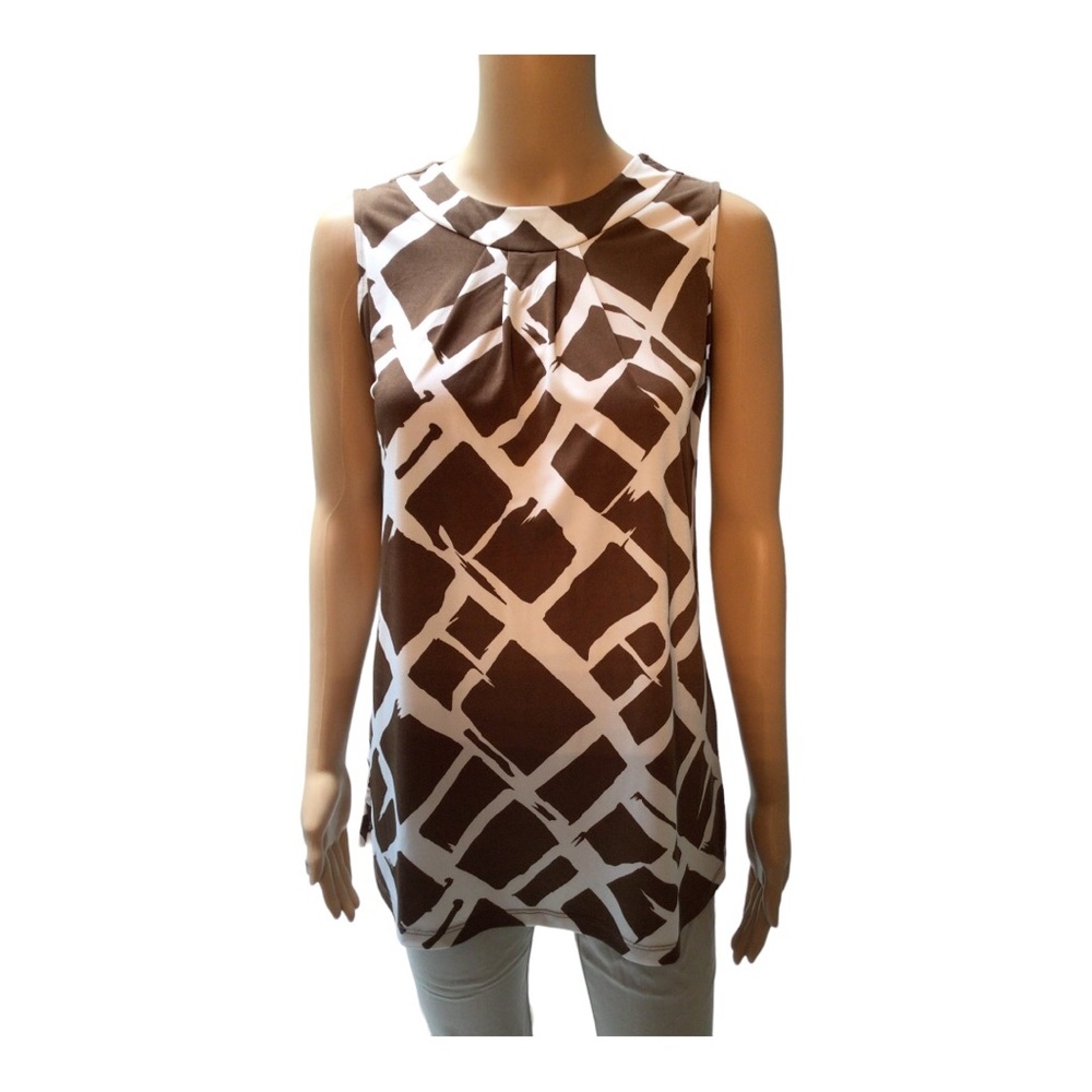 NWOT Susan Graver Sleeveless Geometric Tunic in XXS